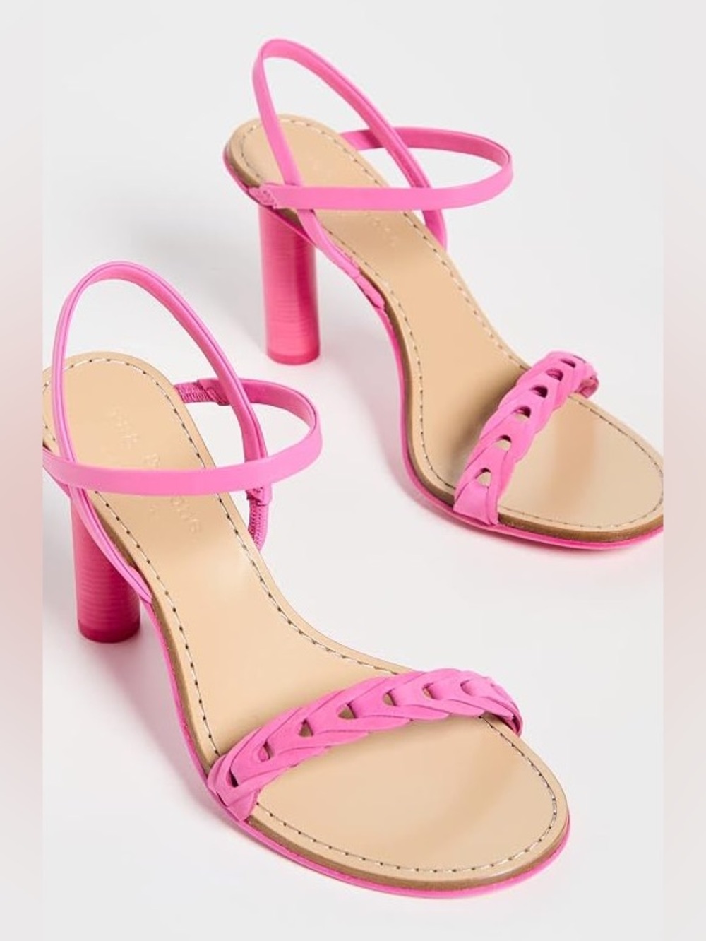 rag & bone Pink Braided Front Strap Ankle-Sling Sandals